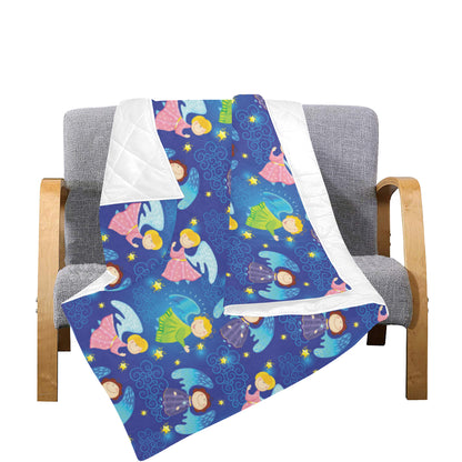 Angel Little Pattern Print Design 02 Premium Quilt
