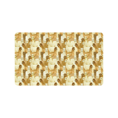 Alpaca Watercolor Design Themed Print Rubber Doormat