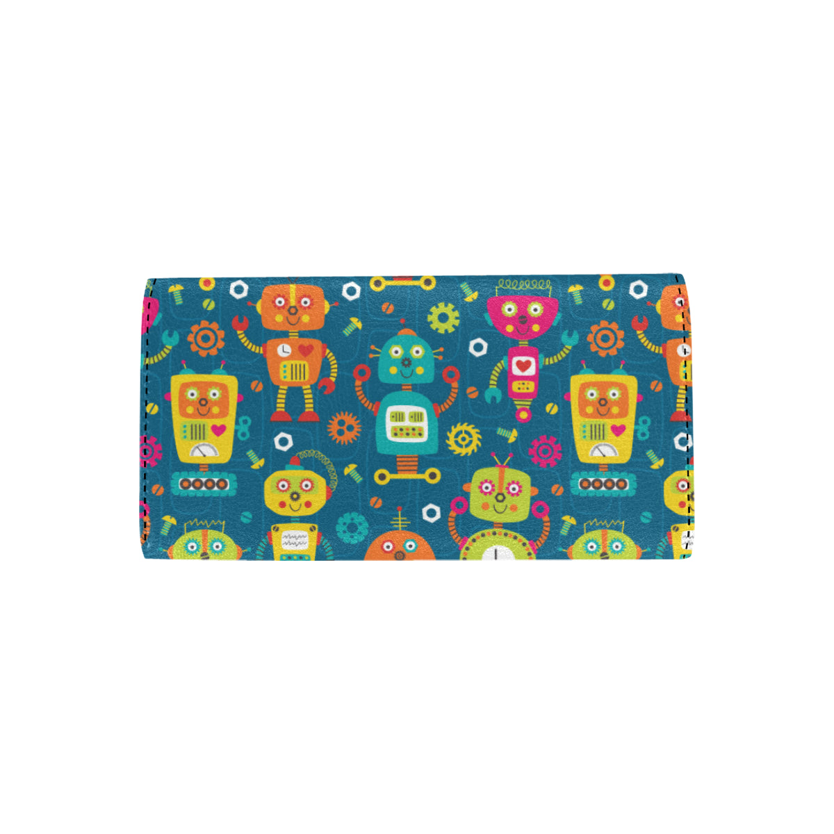 Robot Pattern Print Design A04 Women's Trifold Wallet