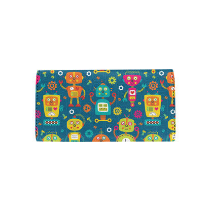 Robot Pattern Print Design A04 Women's Trifold Wallet