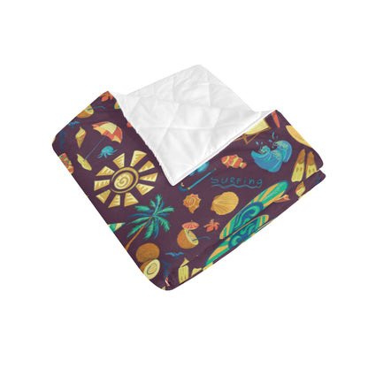 Aloha Hawaii Pattern Print Design 01 Premium Quilt