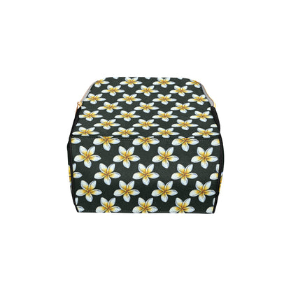 White Plumeria Pattern Print Design PM022 Diaper Bag Backpack