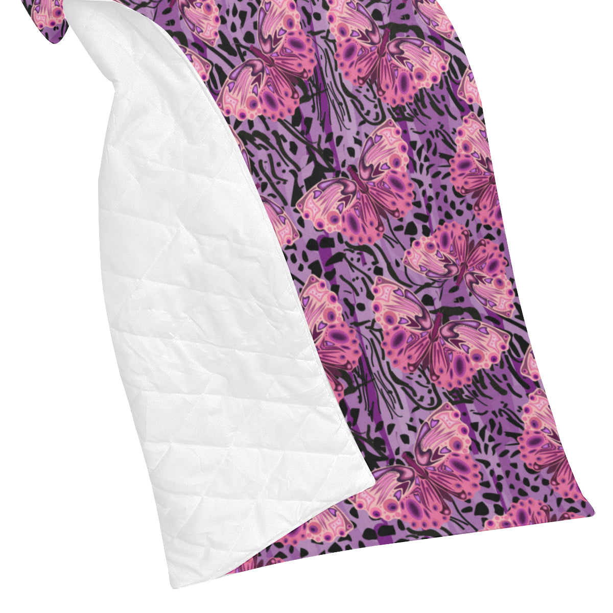 Purple Butterfly Leopard Premium Quilt
