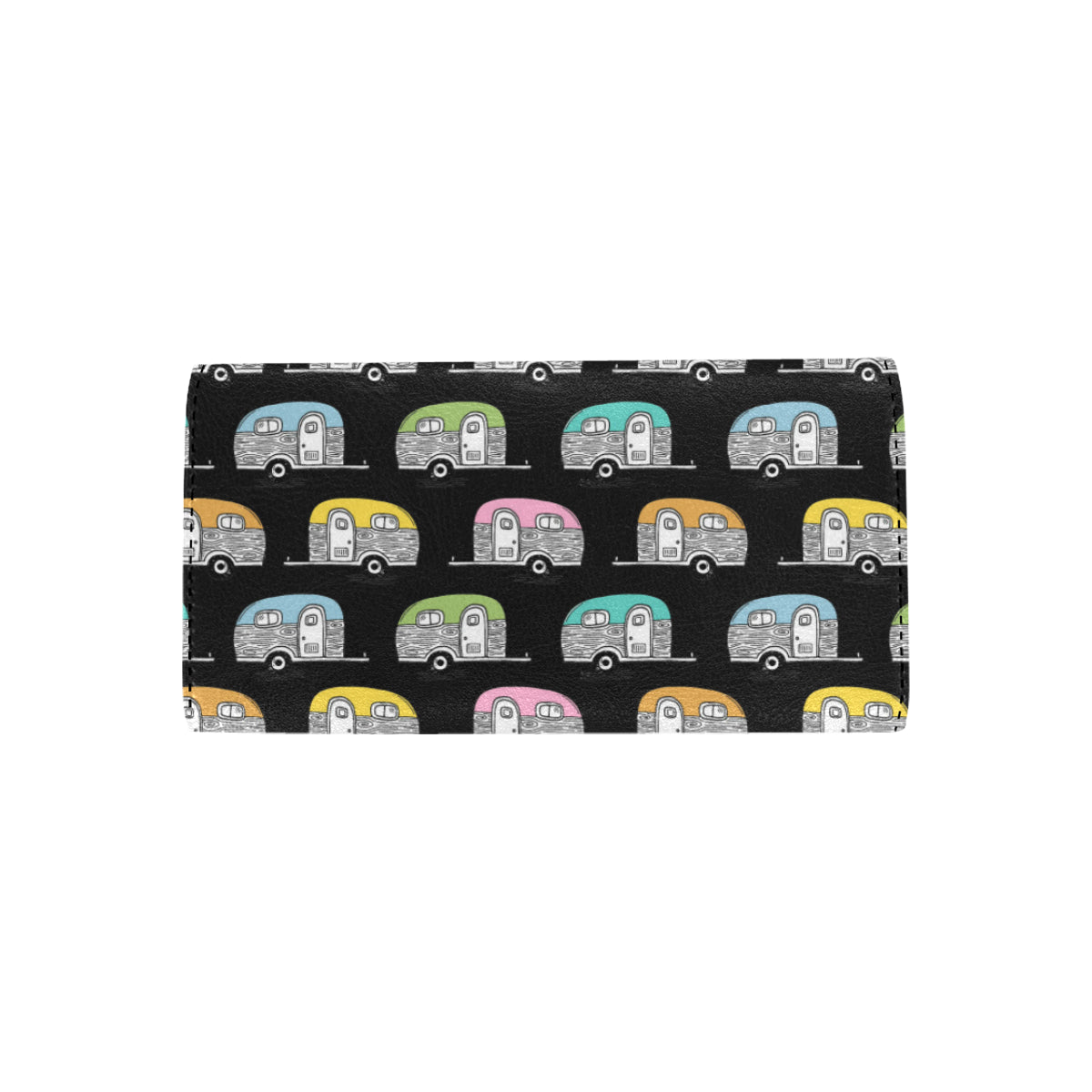 Camper Pattern Camping Themed No 2 Print Women's Trifold Wallet