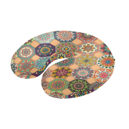 Boho Pattern Print Design 07 U-Shaped Travel Neck Pillow