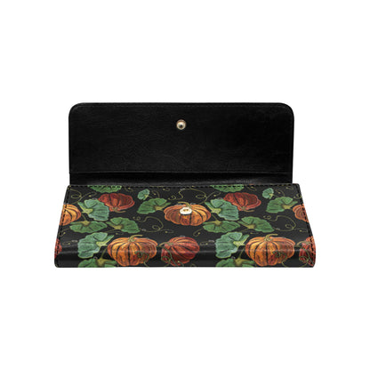 Pumpkin Pattern Print Design A02 Women's Trifold Wallet