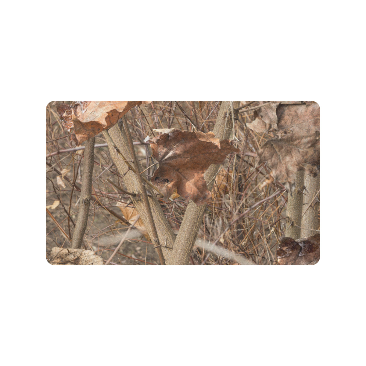 Camo Realistic Tree Forest Autumn Print Rubber Doormat