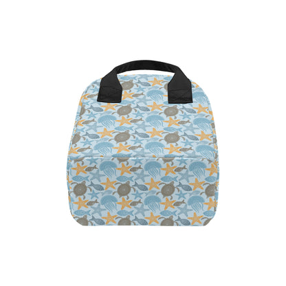 Polynesian Jellyfish Turtle Print Insulated Lunch Bag