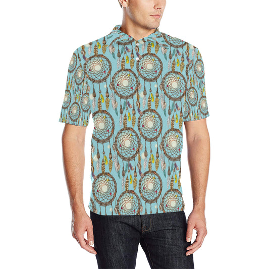 Blue Dream catcher Men Polo Shirt