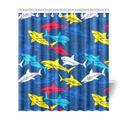 Shark Color Pattern Shower Curtain