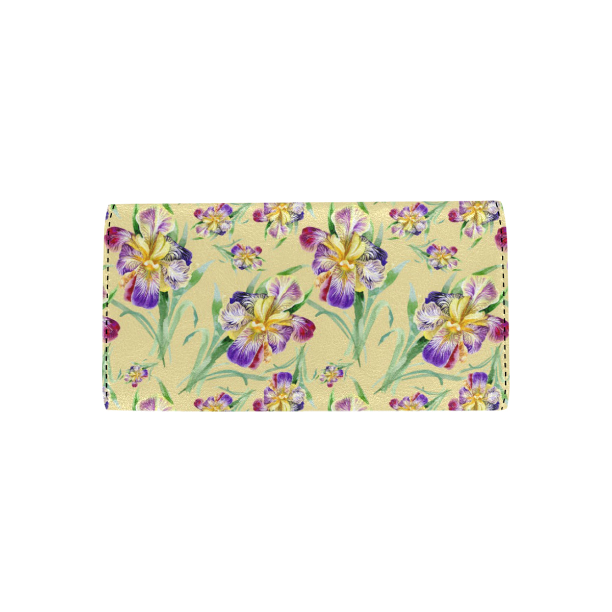 Iris Pattern Print Design IR06 Women's Trifold Wallet