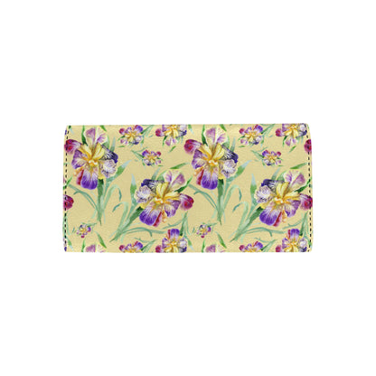 Iris Pattern Print Design IR06 Women's Trifold Wallet