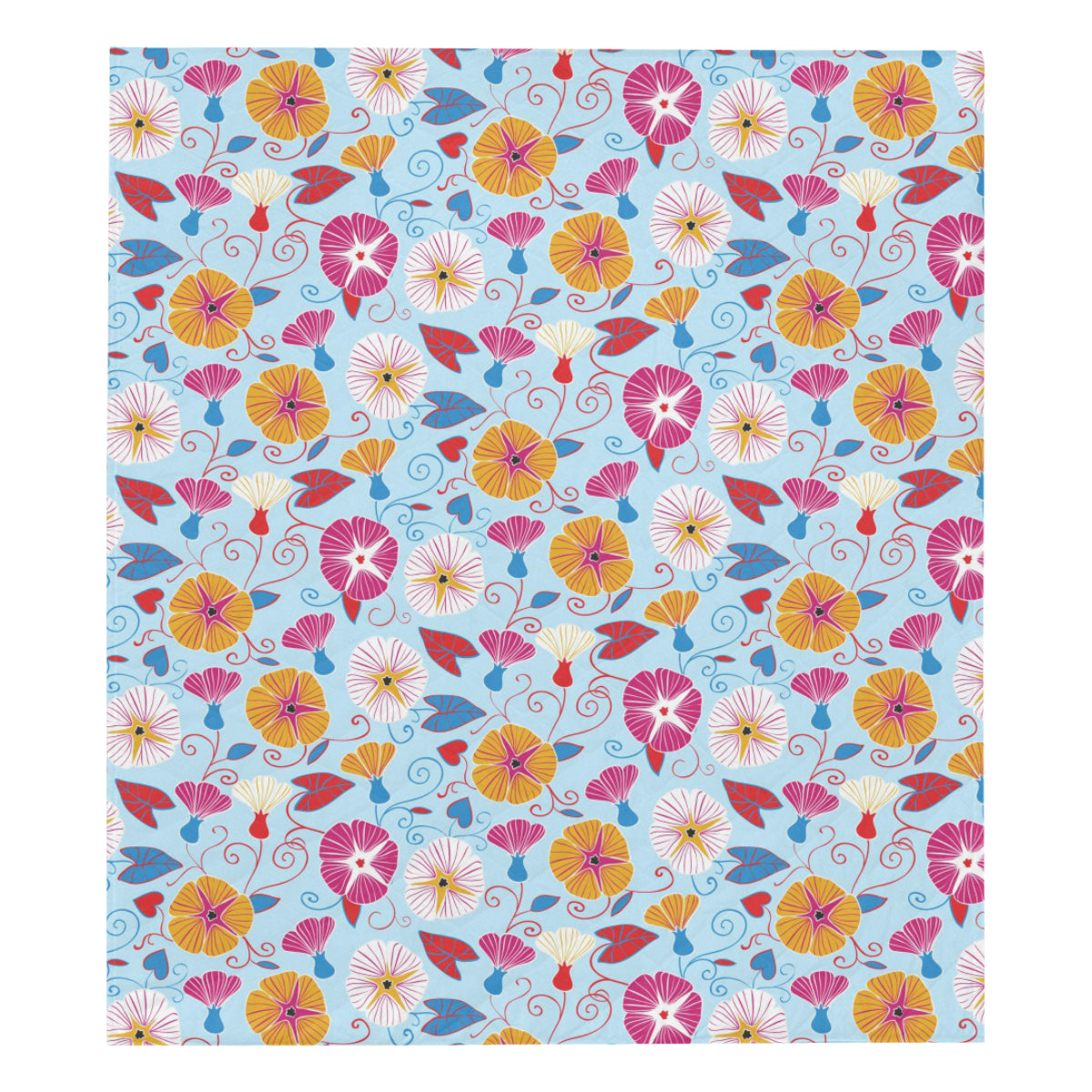 Morning Glory Pattern Print Design MG06 Premium Quilt