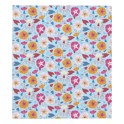 Morning Glory Pattern Print Design MG06 Premium Quilt