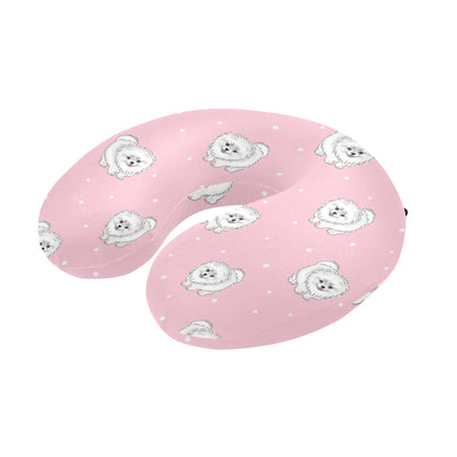 Pomeranians Pattern Print Design A02 U-Shaped Travel Neck Pillow