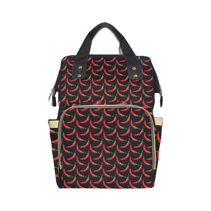 Chilli Pepper Pattern Print Design 01 Diaper Bag Backpack