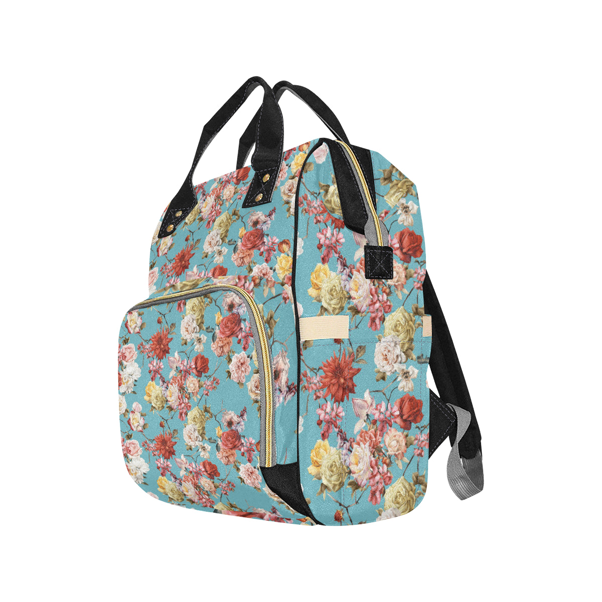 Summer Floral Pattern Print Design SF05 Diaper Bag Backpack