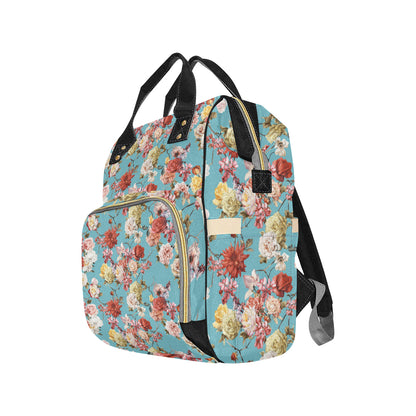 Summer Floral Pattern Print Design SF05 Diaper Bag Backpack