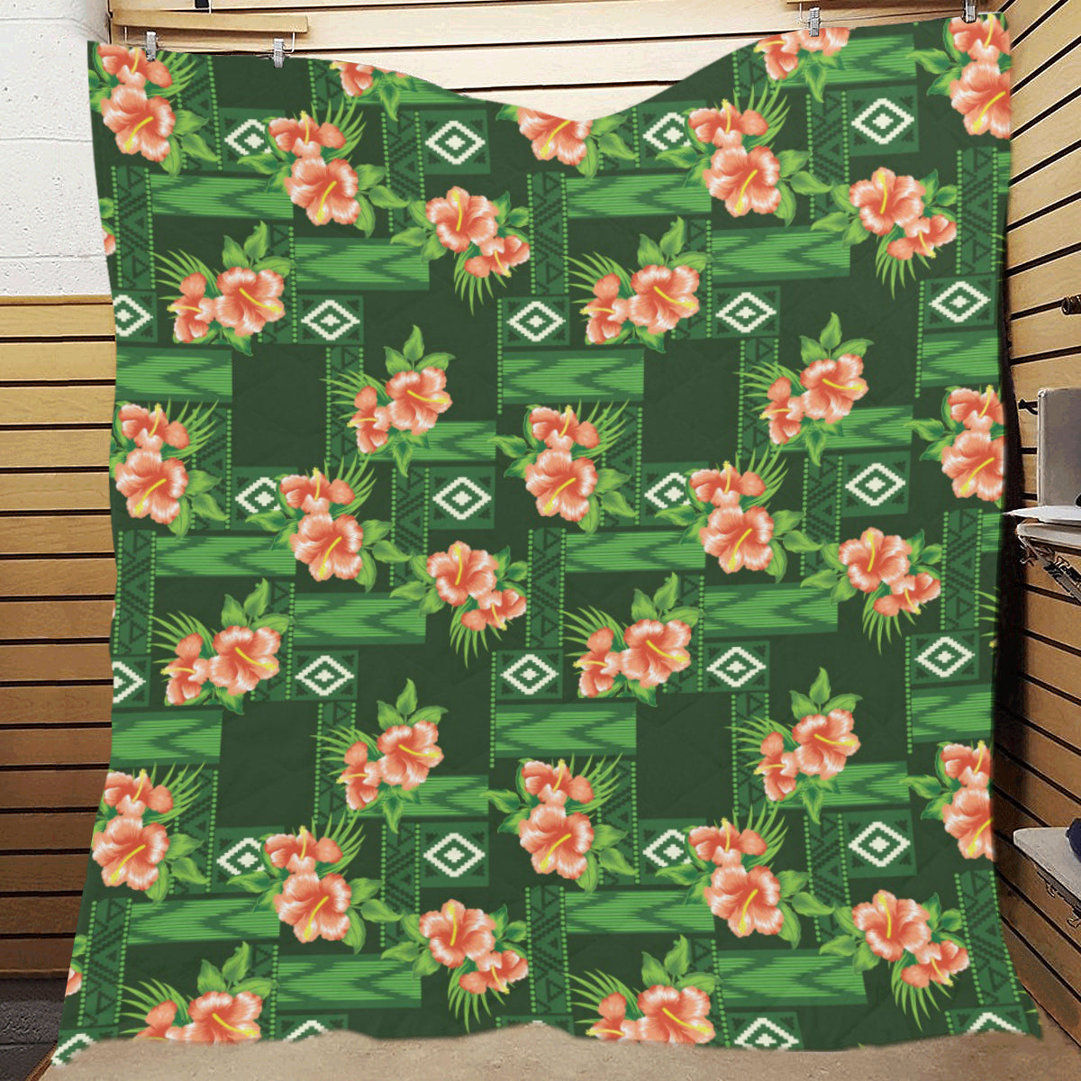 Hibiscus Pattern Print Design HB05 Premium Quilt