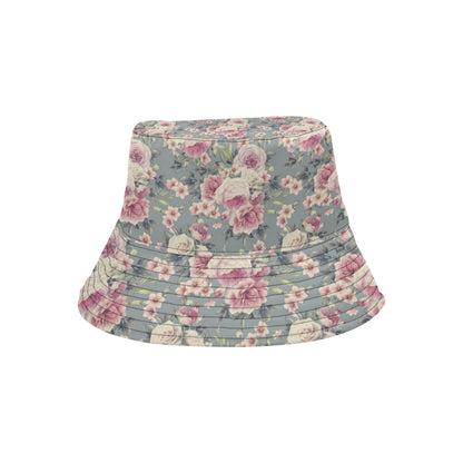 Peony Pattern Print Design PE05 Unisex Bucket Hat
