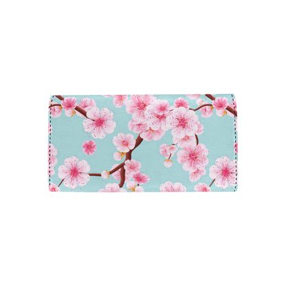 Cherry Blossom Pattern Print Design CB04 Women's Trifold Wallet