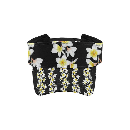 White Plumeria Pattern Print Design PM08 Unisex Sun Visor