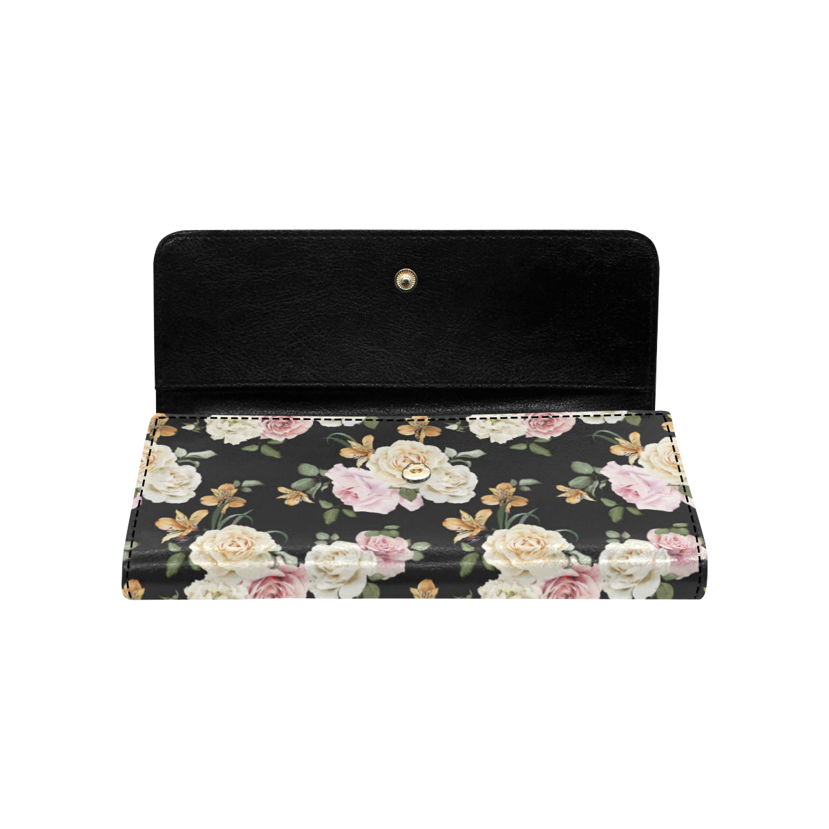 Rose Pattern Print Design A01 Women's Trifold Wallet