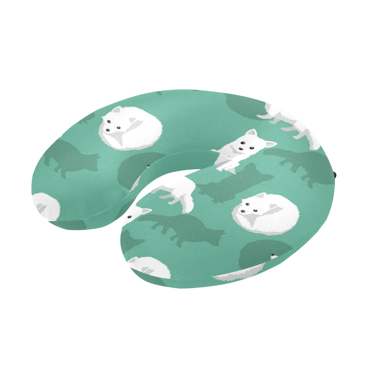 Arctic Fox Pattern Print Design U-Shaped Travel Neck Pillow