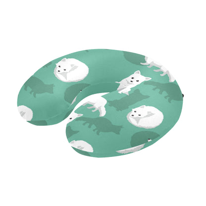 Arctic Fox Pattern Print Design U-Shaped Travel Neck Pillow