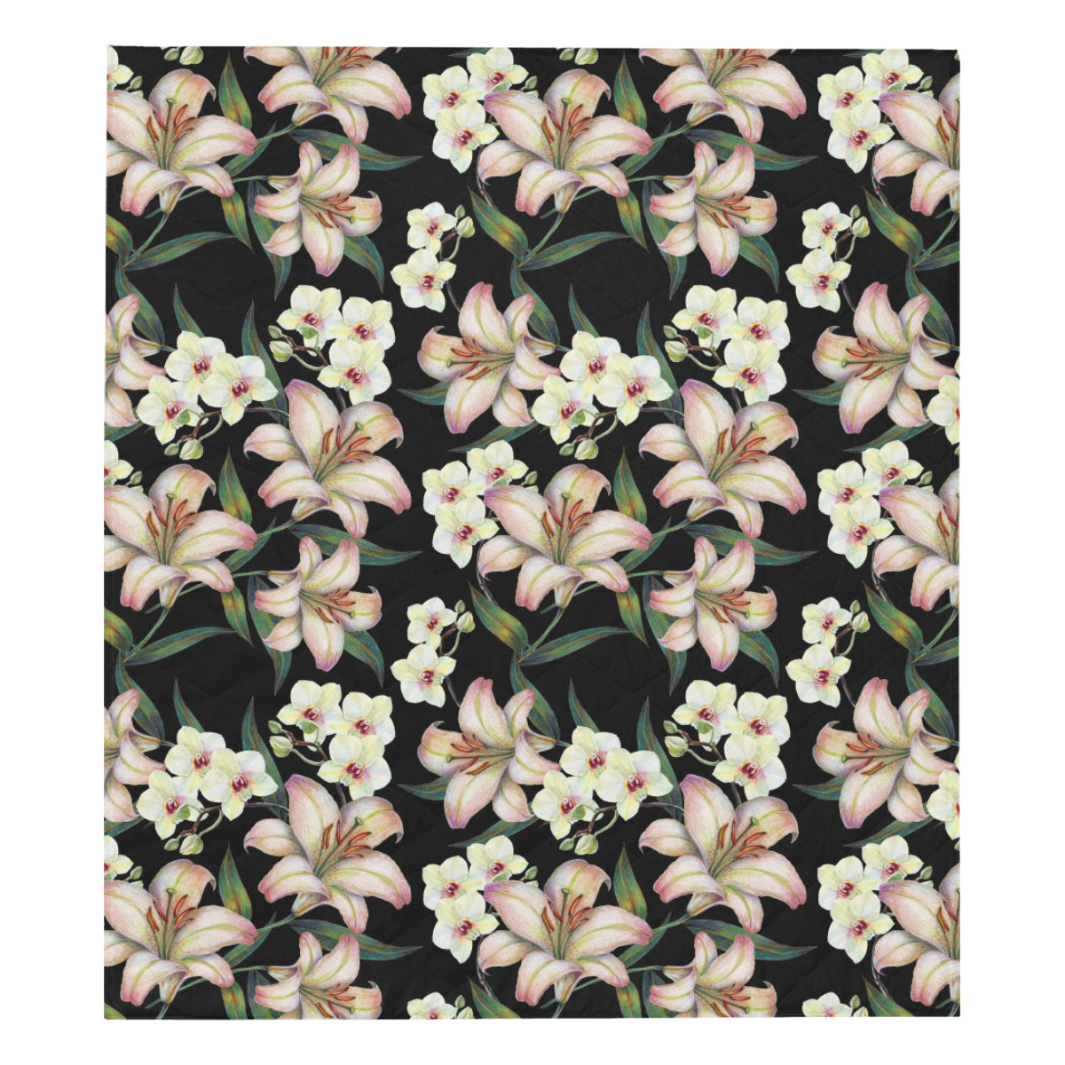 Lily Pattern Print Design LY03 Premium Quilt