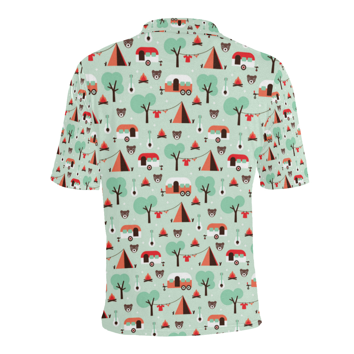 Camper Tent Pattern Print Design 01 Men Polo Shirt