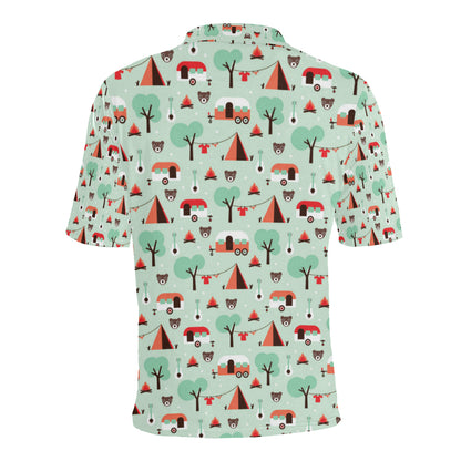 Camper Tent Pattern Print Design 01 Men Polo Shirt