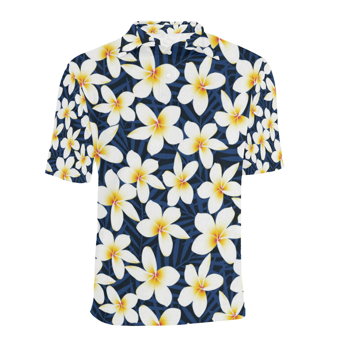 Plumeria Pattern Print Design PM026 Men Polo Shirt