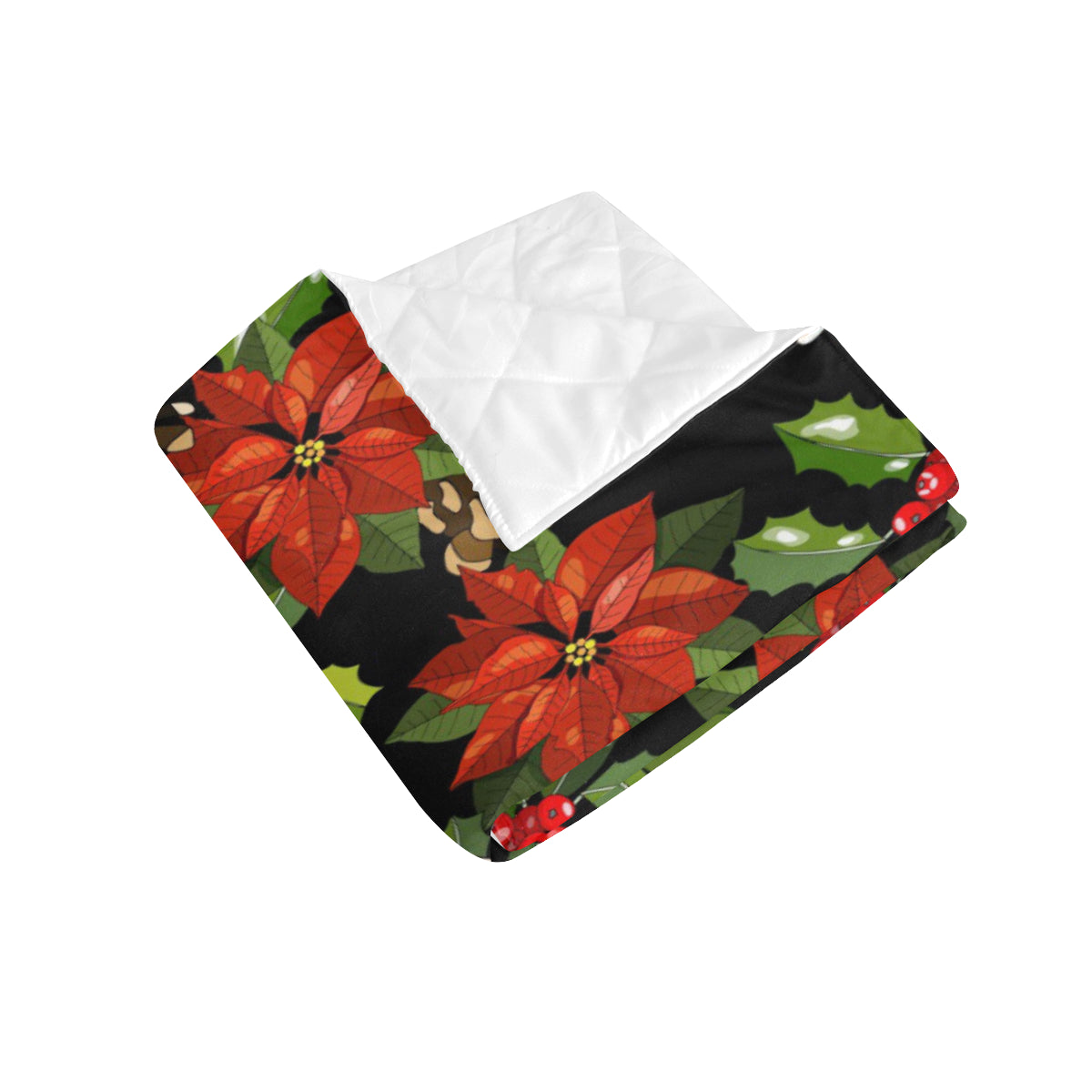 Poinsettia Pattern Print Design POT01 Premium Quilt