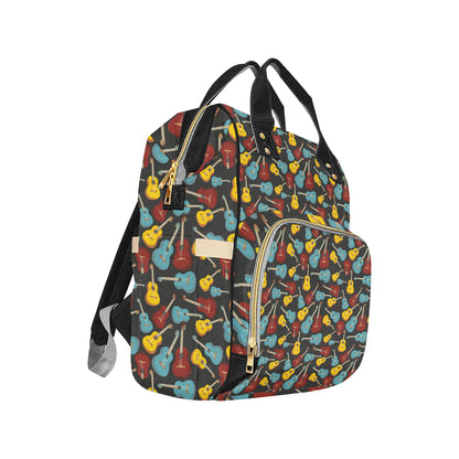Acoustic Guitar Pattern Print Design 01 Diaper Bag Backpack