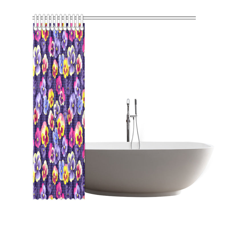 Pansy Pattern Print Design PS04 Shower Curtain