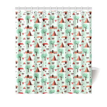 Camper Tent Pattern Print Design 01 Shower Curtain