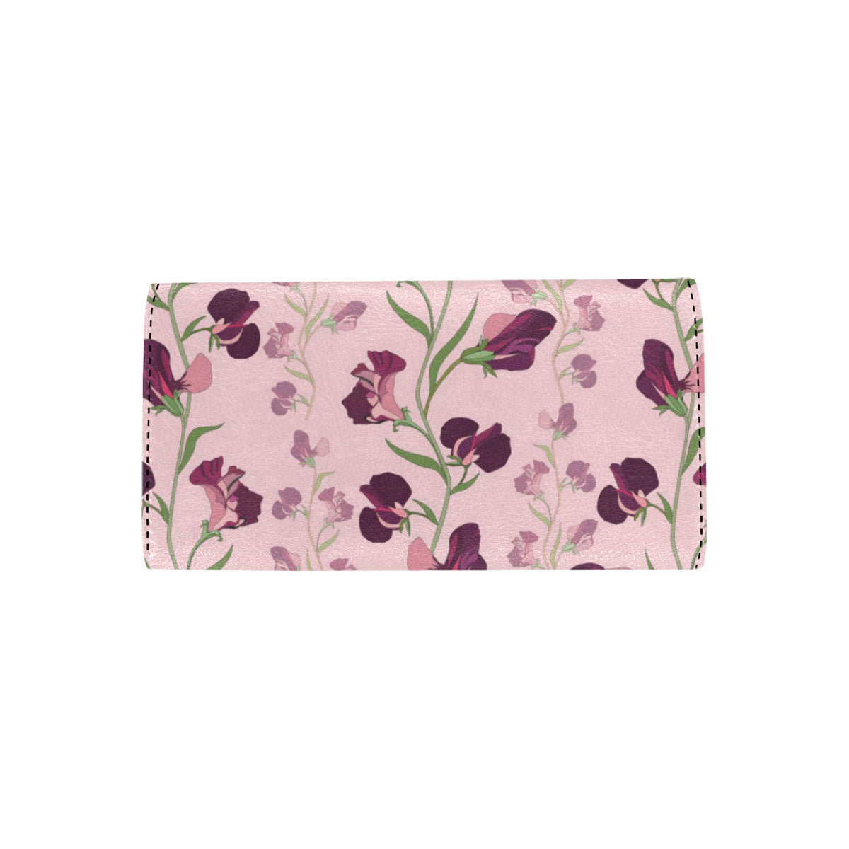 Peony Pattern Print Design PE09 Women's Trifold Wallet