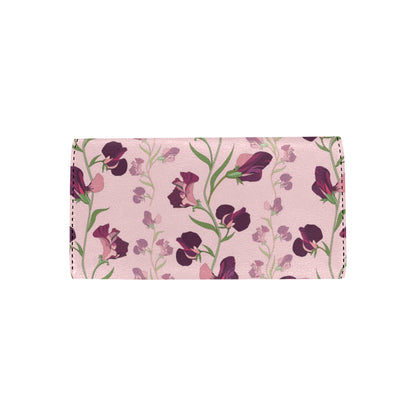 Peony Pattern Print Design PE09 Women's Trifold Wallet