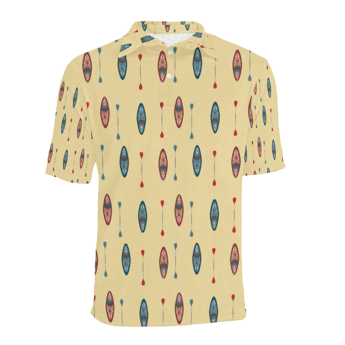Kayak Pattern Print Design 02 Men Polo Shirt