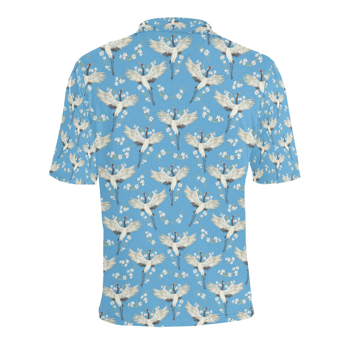 Crane Pattern Print Design 03 Men Polo Shirt