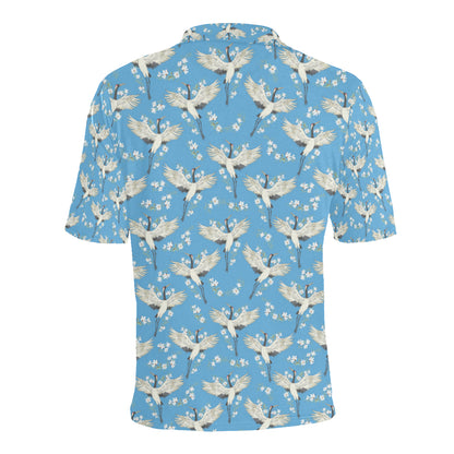 Crane Pattern Print Design 03 Men Polo Shirt