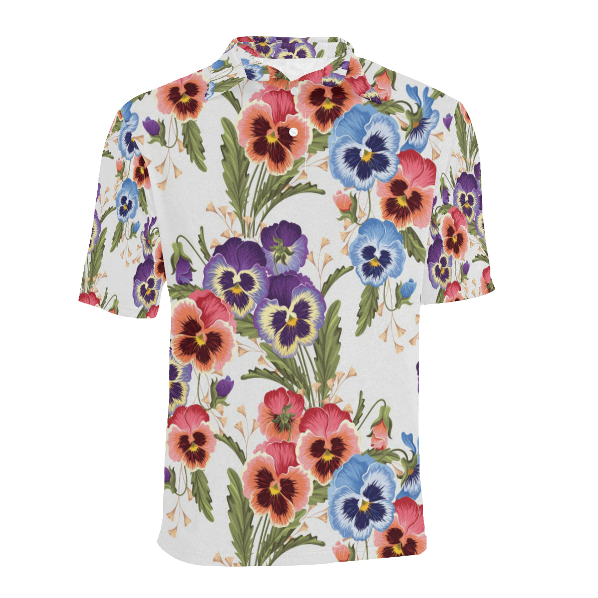 Pansy Pattern Print Design PS06 Men Polo Shirt