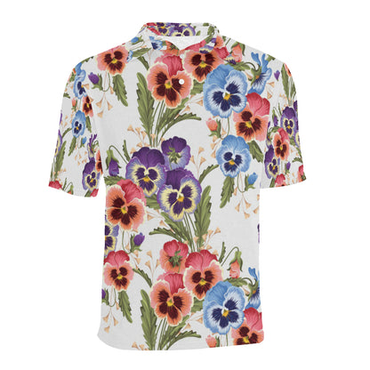 Pansy Pattern Print Design PS06 Men Polo Shirt