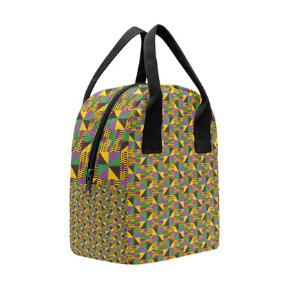 Kente Triangle Design African Print Insulated Lunch Bag