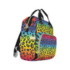 Rainbow Leopard Pattern Print Design A01 Diaper Bag Backpack