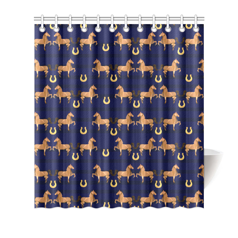 Horse Luxury Themed Pattern Print Shower Curtain