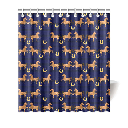 Horse Luxury Themed Pattern Print Shower Curtain
