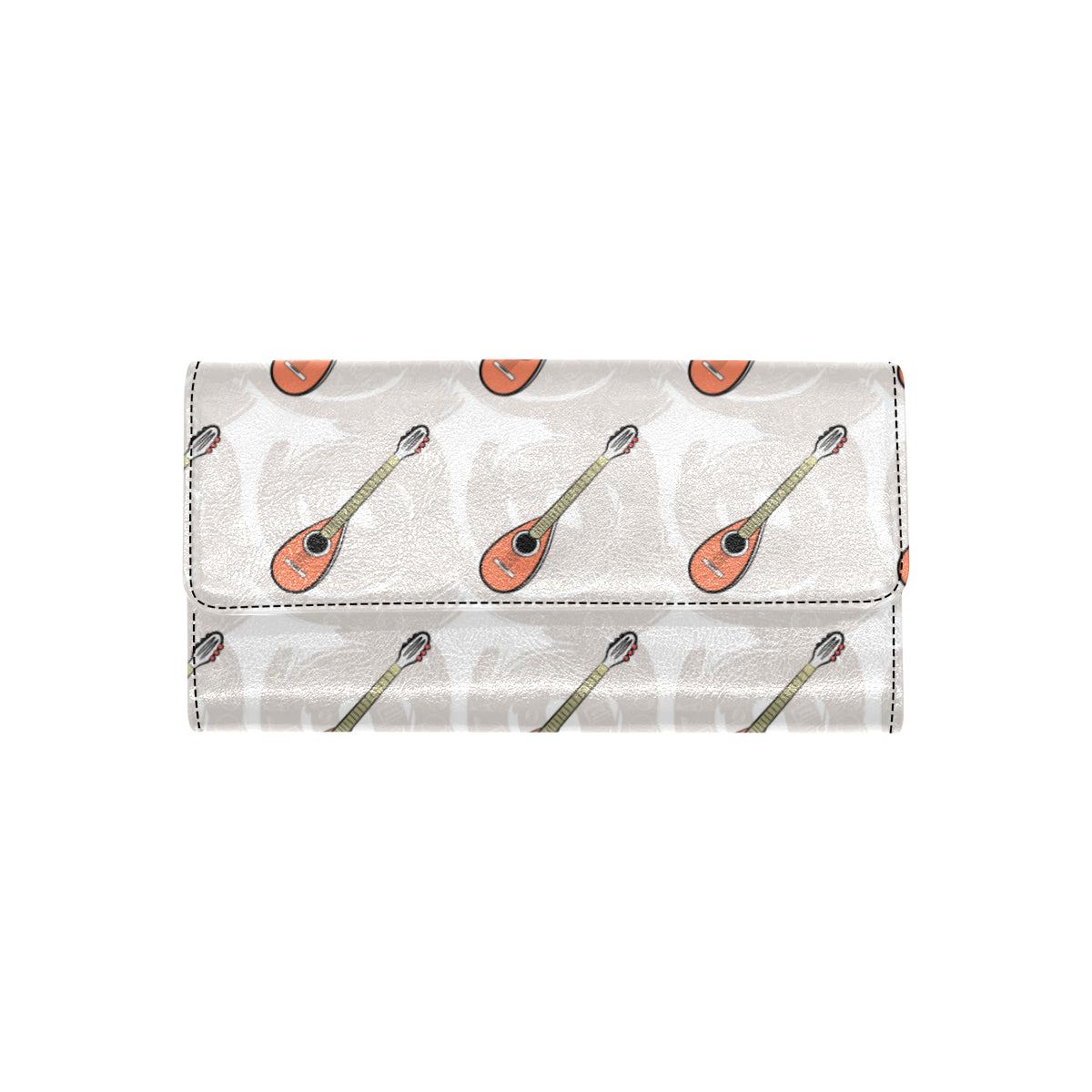 Mandolin Pattern Print Design 03 Women's Trifold Wallet