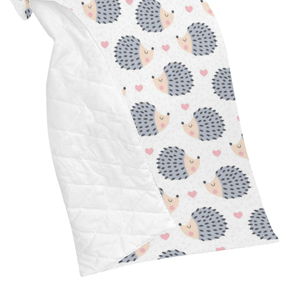 Hedgehog Baby Pattern Print Design 03 Premium Quilt